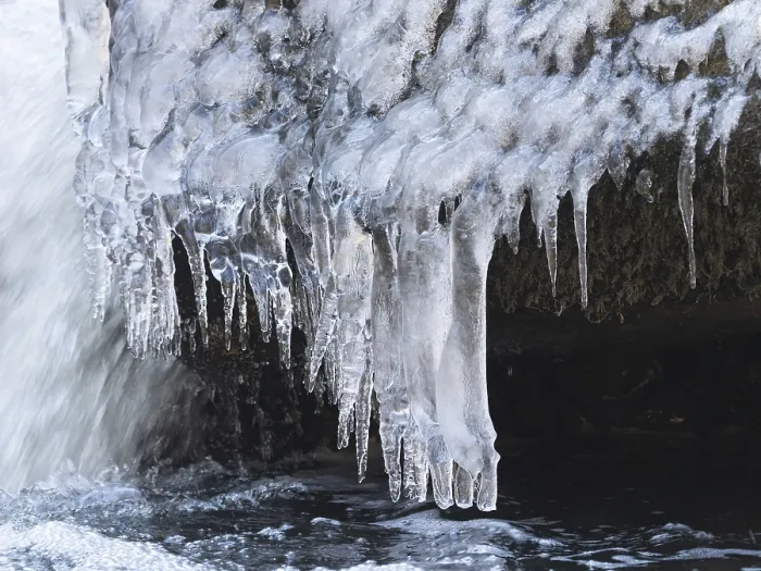 Framed Print : Icicles in a Stream Print
