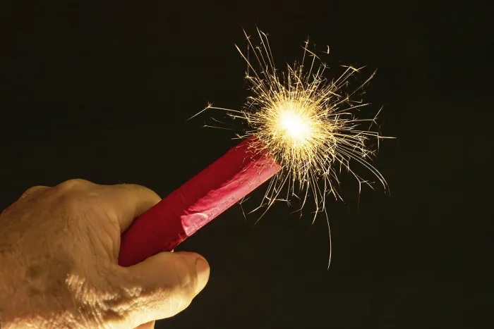 Framed Print : Ignited Firework Handheld Print Framed Print : Ignited Firework Handheld Print