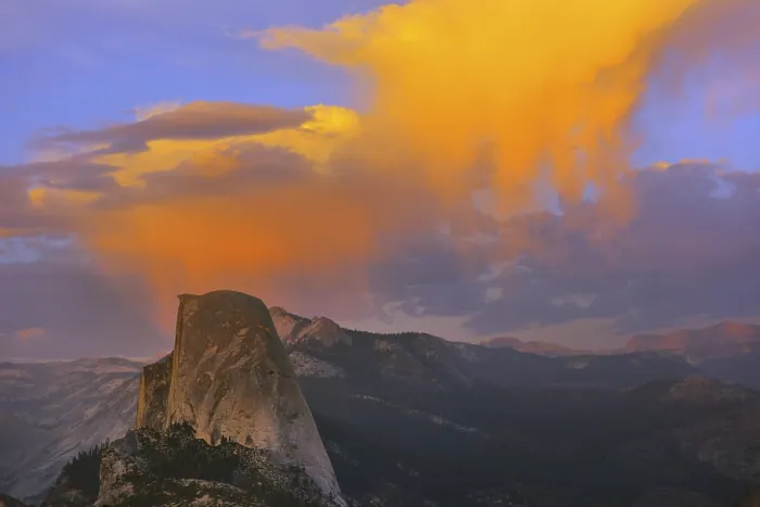 Framed Print : Half Dome Illuminated Clouds Print, Yosemite National Park Framed Print : Half Dome Illuminated Clouds Print, Yosemite National Park
