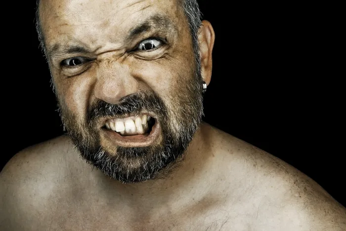 Framed Print : Angry Man with Beard Print Framed Print : Angry Man with Beard Print