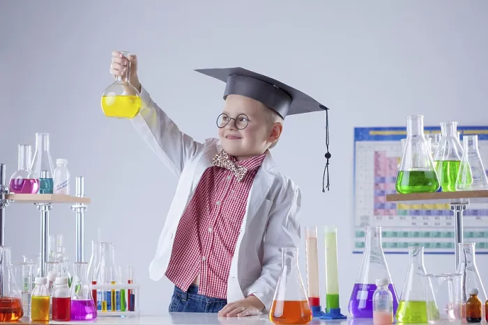 Framed Print : Little Chemist with Reactants Print Framed Print : Little Chemist with Reactants Print