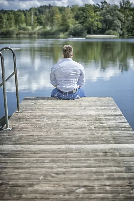 Framed Print : Man at the Lake Print Framed Print : Man at the Lake Print