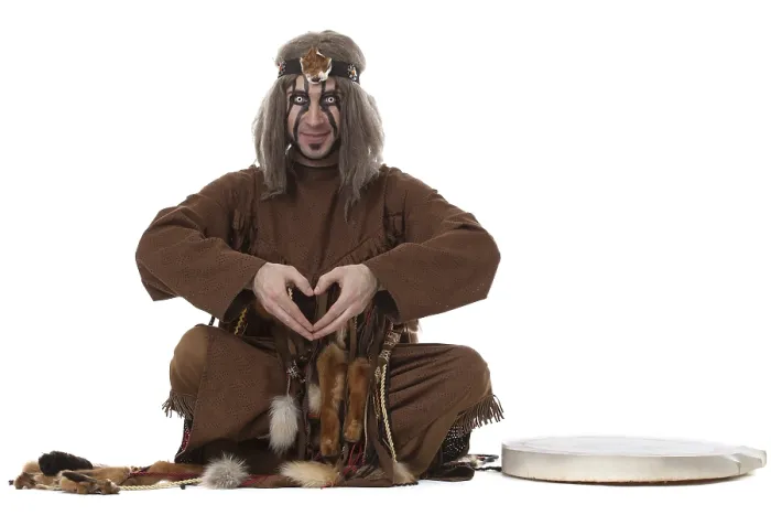 Framed Print : Smiling Shaman Making Magic Print Framed Print : Smiling Shaman Making Magic Print