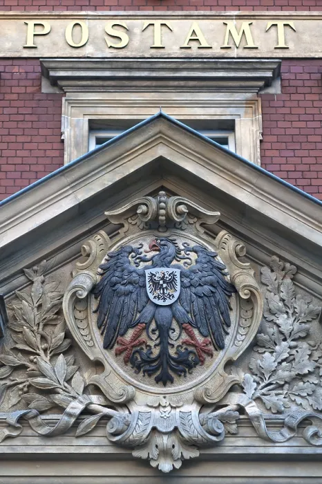 Framed Print : Imperial Eagle on Gable Print, Gorlitz Post Office, 1887 Framed Print : Imperial Eagle on Gable Print, Gorlitz Post Office, 1887
