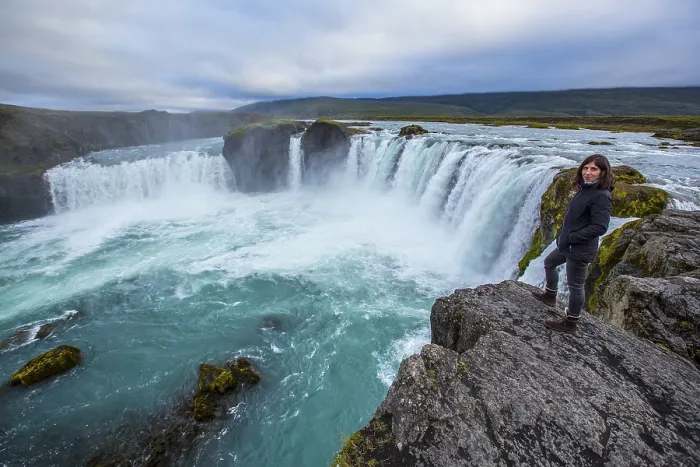 Framed Print : The impressive Godafoss waterfall from below Print, Iceland