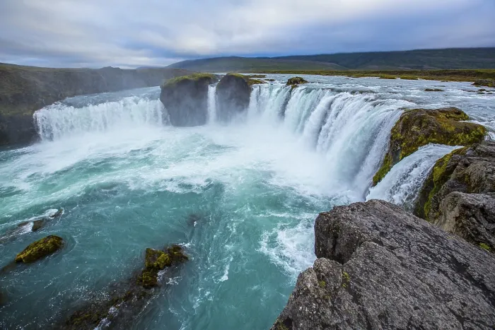 Framed Print : The impressive Godafoss waterfall from below Print, Iceland Framed Print : The impressive Godafoss waterfall from below Print, Iceland