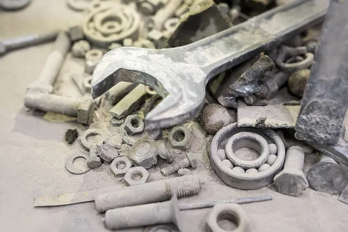 Framed Print : Construction Tools Print in Dust