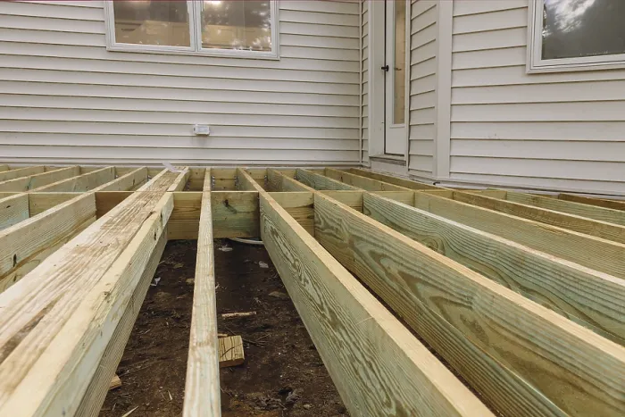 Framed Print : Above Ground Deck Installation Print