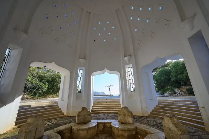 Framed Print : Interior of a dome with seating and stepped structure Print, Kallithea Thermal Baths, Rhodes Framed Print : Interior of a dome with seating and stepped structure Print, Kallithea Thermal Baths, Rhodes