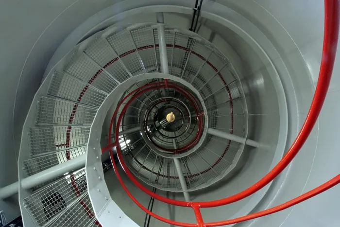 Framed Print : Interior Staircase of Radar Tower Print, Minsener Oog, Germany Framed Print : Interior Staircase of Radar Tower Print, Minsener Oog, Germany