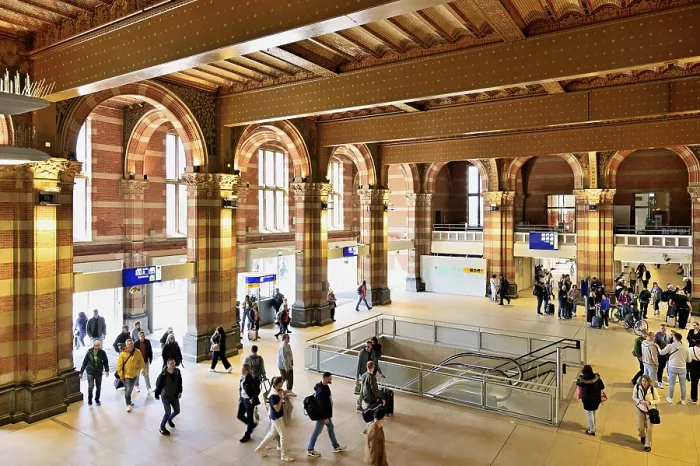 Framed Print : Interior View of Centraal Station Print, Amsterdam
