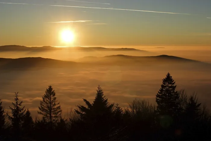 Framed Print : Inversion Weather with Sunset Print Framed Print : Inversion Weather with Sunset Print