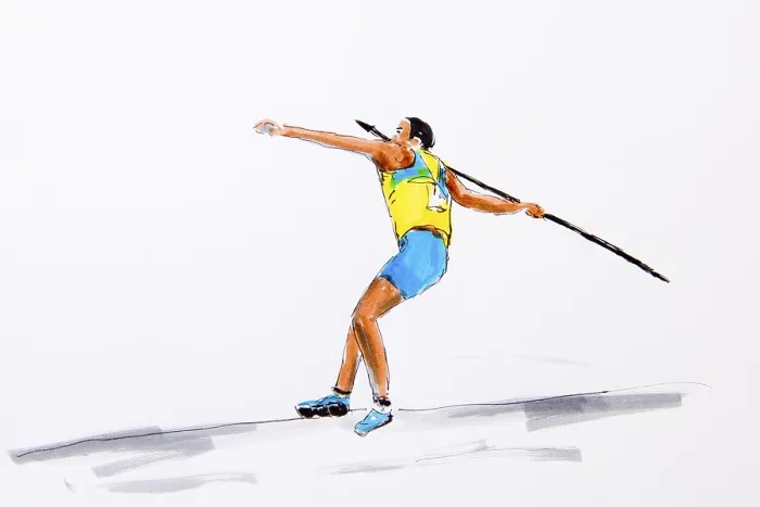 Framed Print : Javelin Thrower Print by Gerhard Kraus Framed Print : Javelin Thrower Print by Gerhard Kraus