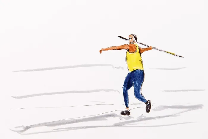 Framed Print : Javelin Thrower Print by Gerhard Kraus Framed Print : Javelin Thrower Print by Gerhard Kraus