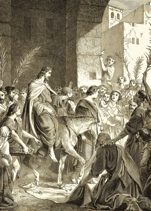 Framed Print : Jesus' Entry into Jerusalem, Print from the Gospel of John Framed Print : Jesus' Entry into Jerusalem, Print from the Gospel of John