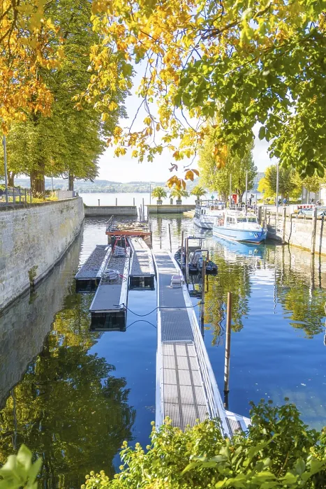 Framed Print : Autumnal Harbour Print, Lake Constance, Germany Framed Print : Autumnal Harbour Print, Lake Constance, Germany