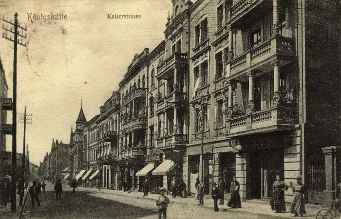 Framed Print : KaiserstraBe in Konigshutte, Upper Silesia Print circa 1910 Framed Print : KaiserstraBe in Konigshutte, Upper Silesia Print circa 1910