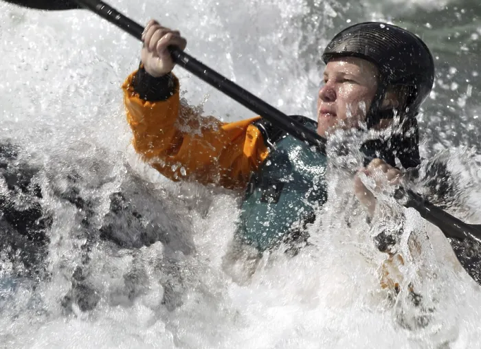 Framed Print : Risky Kayaking Print
