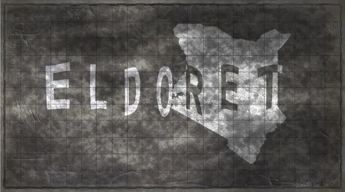 Framed Print : Kenya Eldoret Chalkboard Typography Map Print