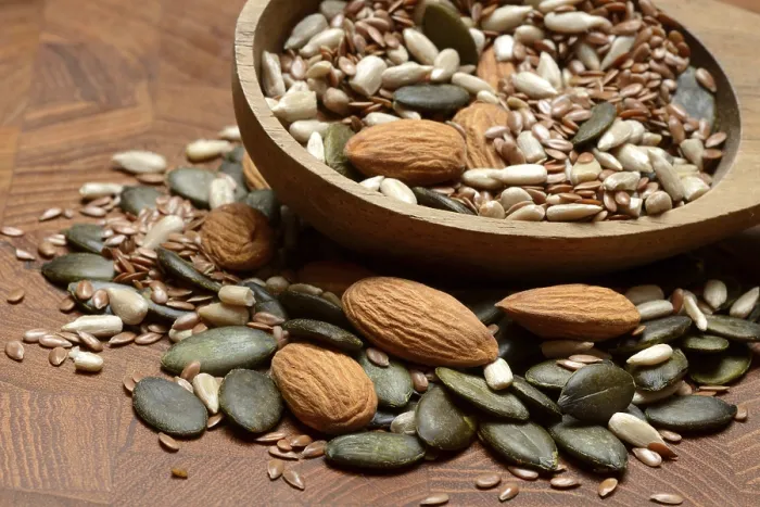 Framed Print : Almond Kernel and Seed Mix Print Framed Print : Almond Kernel and Seed Mix Print