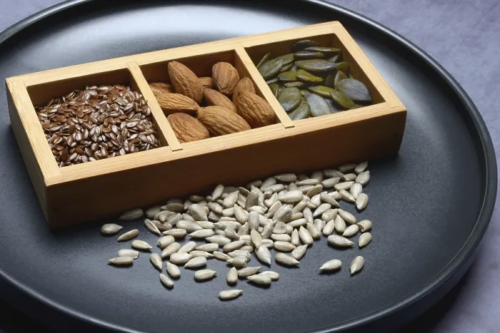 Framed Print : Nut Mix Print: Almond, Sunflower, Linseeds and Pumpkin Seeds Framed Print : Nut Mix Print: Almond, Sunflower, Linseeds and Pumpkin Seeds