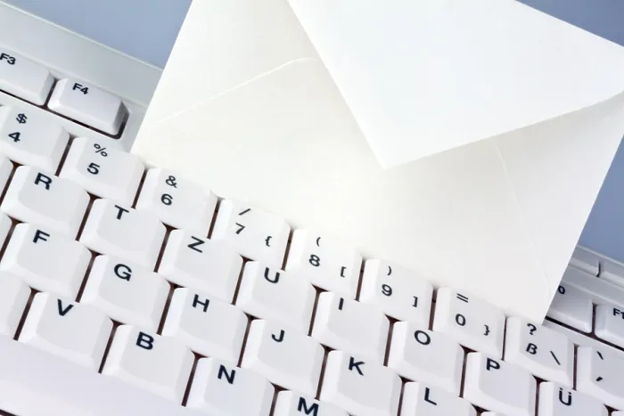 Framed Print : Computer Keyboard and Envelope Print, E-mail Communication Framed Print : Computer Keyboard and Envelope Print, E-mail Communication