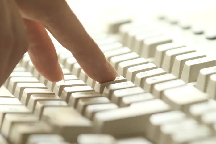 Framed Print : Keyboard with Hand Print Framed Print : Keyboard with Hand Print