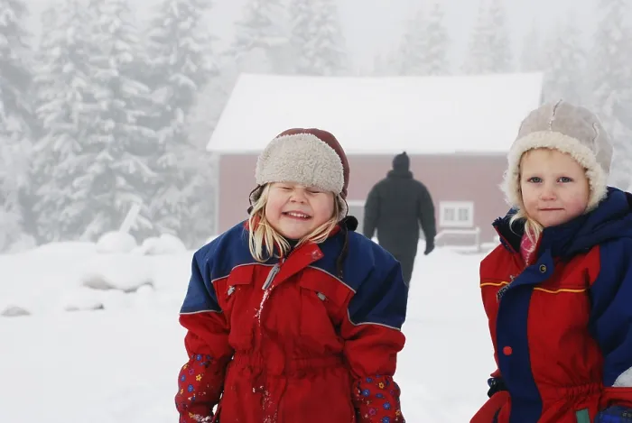 Framed Print : Two Kids in Trysil Print Framed Print : Two Kids in Trysil Print