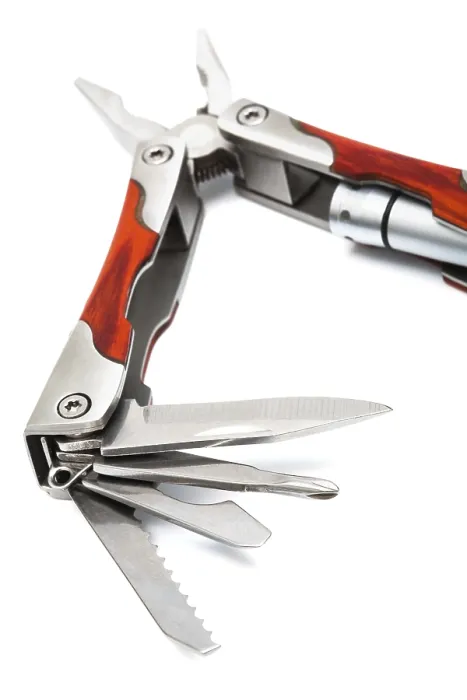 Framed Print : Knife with tools on a white background Print