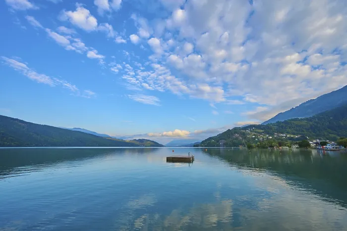 Framed Print : Lake Millstatt Reflection Print, Austria Framed Print : Lake Millstatt Reflection Print, Austria