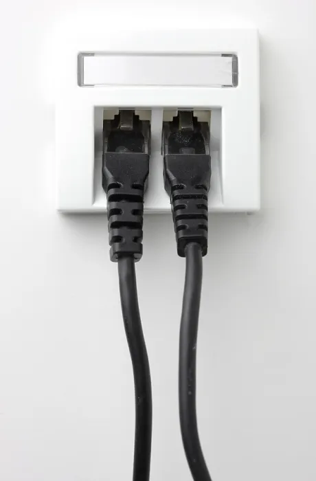 Framed Print : Print of LAN Cable in Socket for Network Connection Framed Print : Print of LAN Cable in Socket for Network Connection