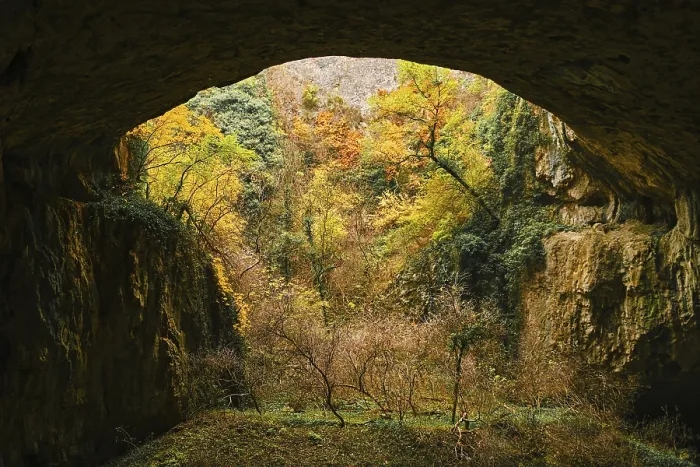 Framed Print : The Landscape Inside a Cave Rock Print