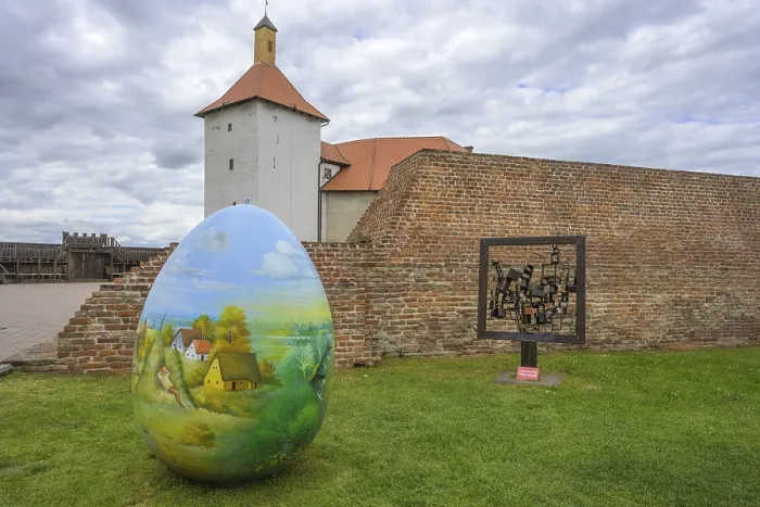 Framed Print : Large Painted Easter Egg Print, ?ur?evac Castle, Croatia Framed Print : Large Painted Easter Egg Print, ?ur?evac Castle, Croatia