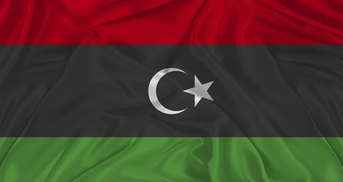 Framed Print : Libyan Flag Print with Fabric Texture Framed Print : Libyan Flag Print with Fabric Texture