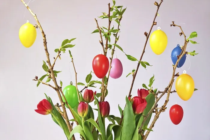 Framed Print : Still Life with Easter Eggs Print, Germany