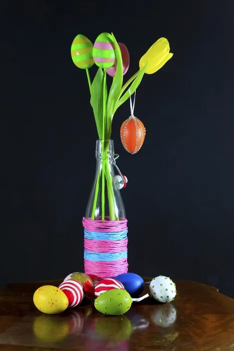 Framed Print : Still Life with Easter Eggs and Tulip Print, Dresden Framed Print : Still Life with Easter Eggs and Tulip Print, Dresden