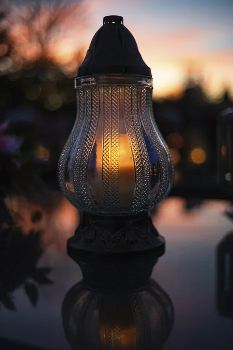 Framed Print : Nighttime Reflection Print: Light on the Grave Framed Print : Nighttime Reflection Print: Light on the Grave