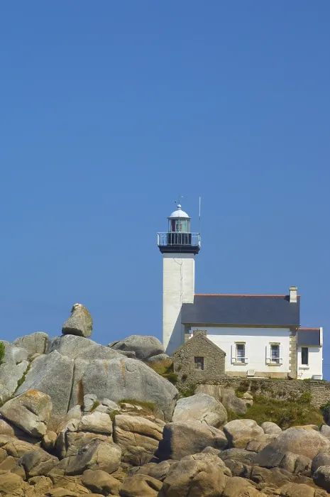 Framed Print : Lighthouse at Pointe de Pontusval Print, Brittany, France Framed Print : Lighthouse at Pointe de Pontusval Print, Brittany, France