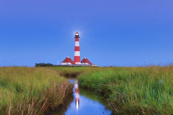 Framed Print : Westerhever Lighthouse Print, Northern Germany Framed Print : Westerhever Lighthouse Print, Northern Germany