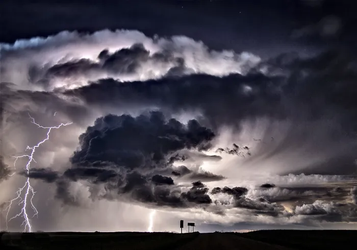 Framed Print : Lightning Storm Clouds Print, Saskatchewan Summer Sky