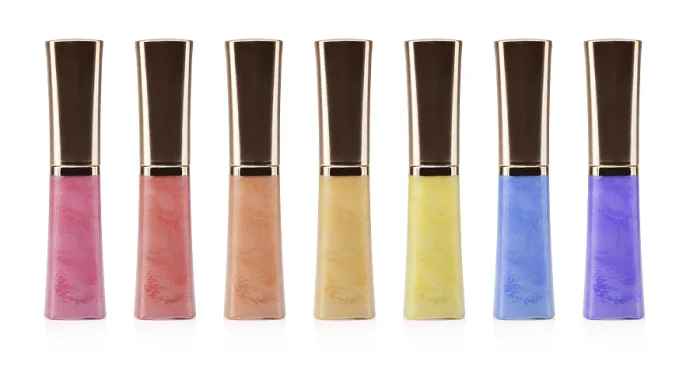 Framed Print : Lip Gloss Bottle Print on White Background