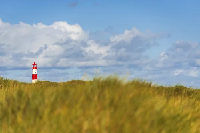 Framed Print : The Lister lighthouse at Ellenbogen, Sylt - Print Framed Print : The Lister lighthouse at Ellenbogen, Sylt - Print