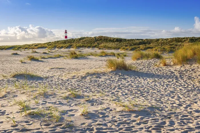 Framed Print : The Lister lighthouse at Ellenbogen Print, Sylt Island