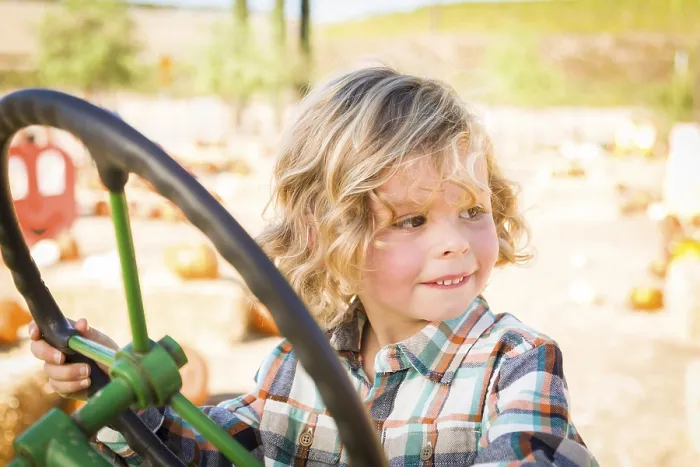 Framed Print : Little Boy in Tractor at Pumpkin Patch Print Framed Print : Little Boy in Tractor at Pumpkin Patch Print