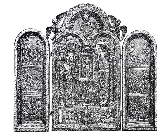 Framed Print : Medieval Liturgical Devices Print, 13th Century German Work Framed Print : Medieval Liturgical Devices Print, 13th Century German Work