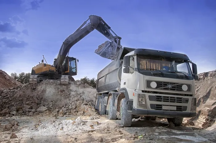 Framed Print : Loading a large lorry with building material Print Framed Print : Loading a large lorry with building material Print