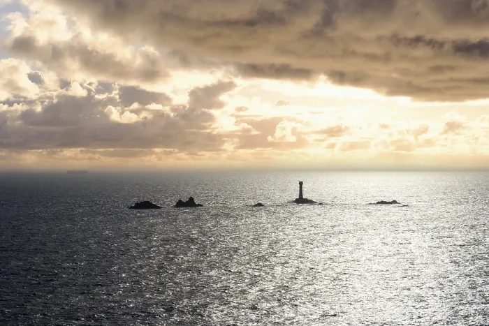 Framed Print : Longships Lighthouse Print, Cornwall, England