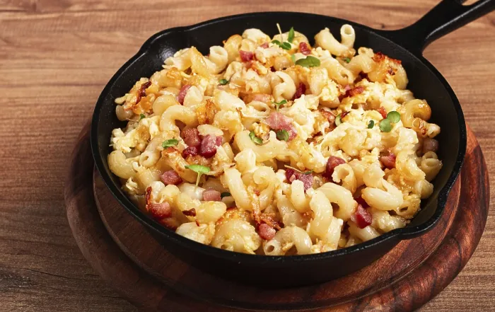 Framed Print : Macaroni with Cheese and Bacon Print Framed Print : Macaroni with Cheese and Bacon Print