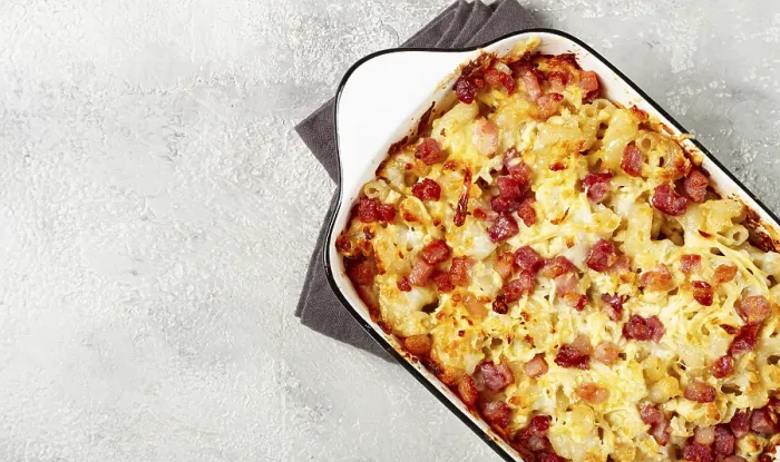 Framed Print : Macaroni with Cheese and Bacon Print Framed Print : Macaroni with Cheese and Bacon Print