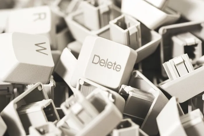 Framed Print : Macro View of Keyboard Keys, Focus on DELETE Key Print Framed Print : Macro View of Keyboard Keys, Focus on DELETE Key Print
